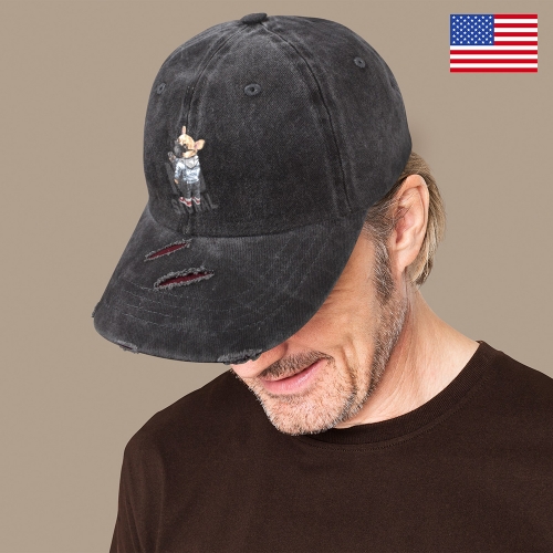 Distressed Baseball Cap(Red Broken Marks) | Ships from USA