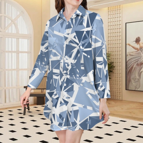 3/4 Sleeve Button Up Dress