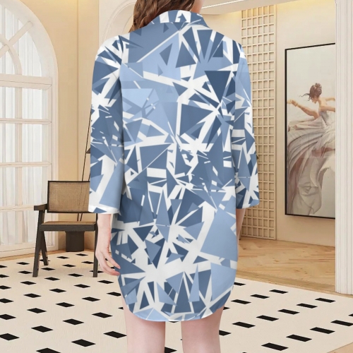 3/4 Sleeve Button Up Dress