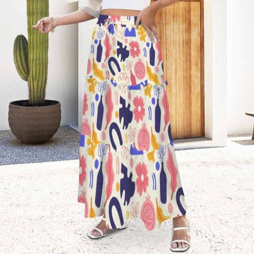 Tether High Waist Tiered Maxi Skirt