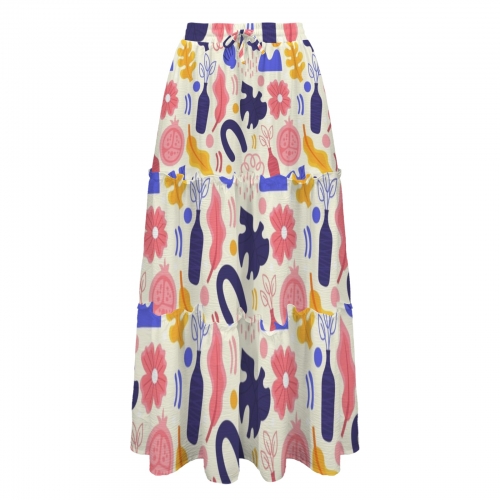 Tether High Waist Tiered Maxi Skirt