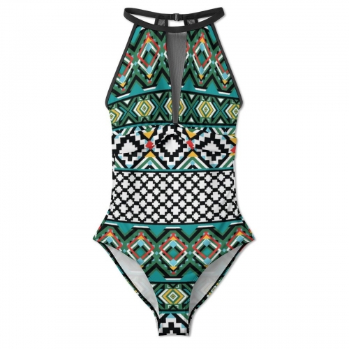 Women's Plunge Mesh Ruched Swimsuit