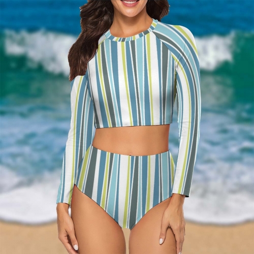 Women Long Sleeve Two-piece Swimsuit