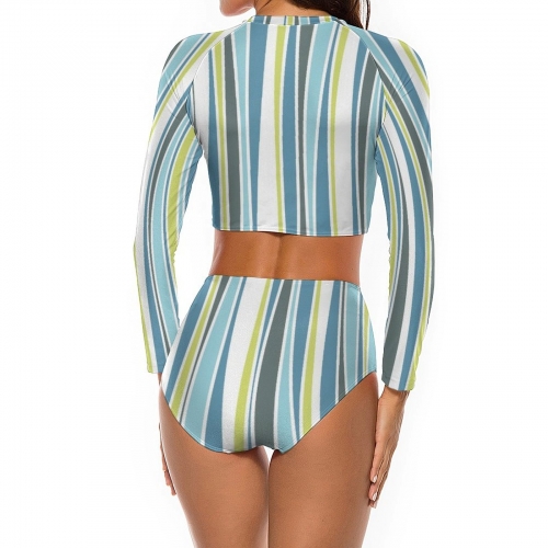 Women Long Sleeve Two-piece Swimsuit