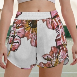 Elastic High Waist Zipper Pocket Active Shorts