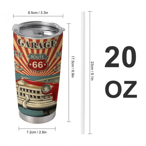 Tapered Stainless Steel Tumbler 20 oz(Made in USA)