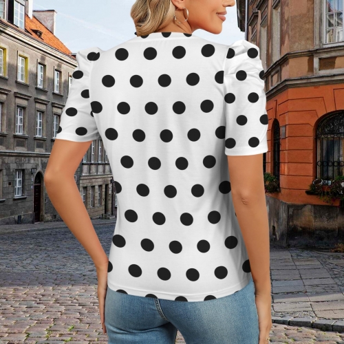 Round Neck Puff Sleeve T-Shirt