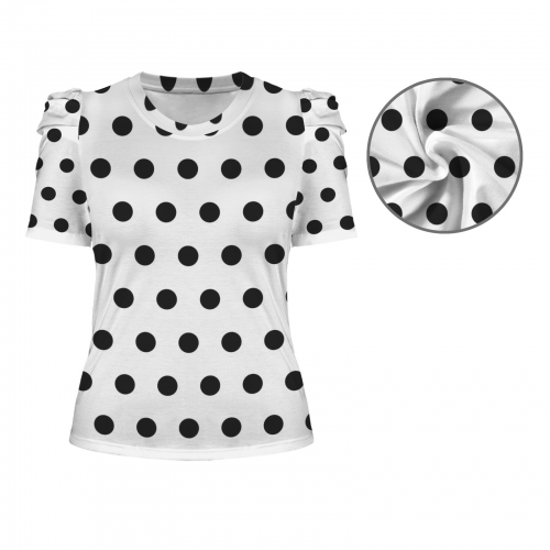 Round Neck Puff Sleeve T-Shirt