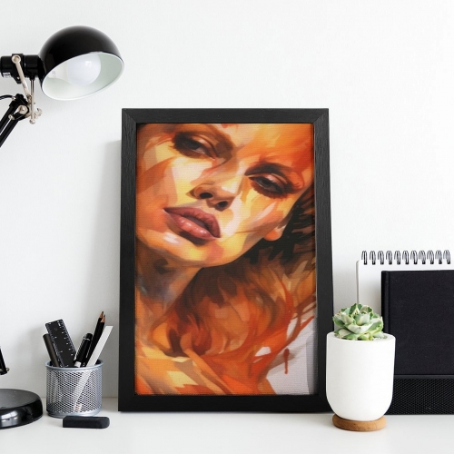 Picture Frame Canvas Painting 8" × 12" - Vertical (Black)(Made in USA)