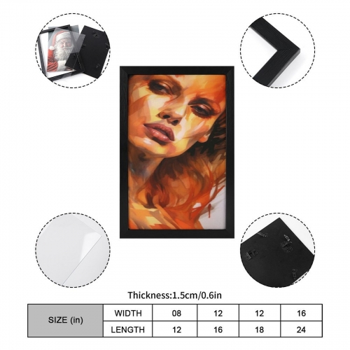 Picture Frame Canvas Painting 8" × 12" - Vertical (Black)(Made in USA)