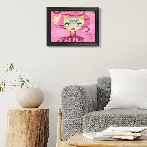 Custom Picture Frame Canvas Painting 16"×12" - Horizontal (Black)(Made in USA)
