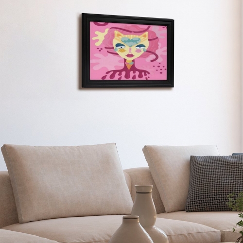 Custom Picture Frame Canvas Painting 16"×12" - Horizontal (Black)(Made in USA)