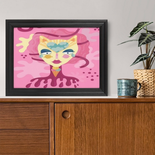 Custom Picture Frame Canvas Painting 16"×12" - Horizontal (Black)(Made in USA)