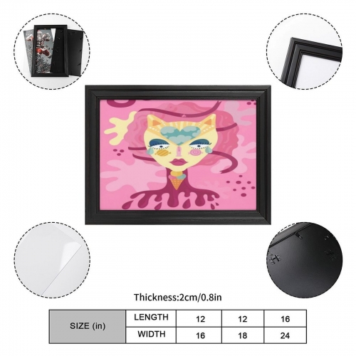 Custom Picture Frame Canvas Painting 16"×12" - Horizontal (Black)(Made in USA)