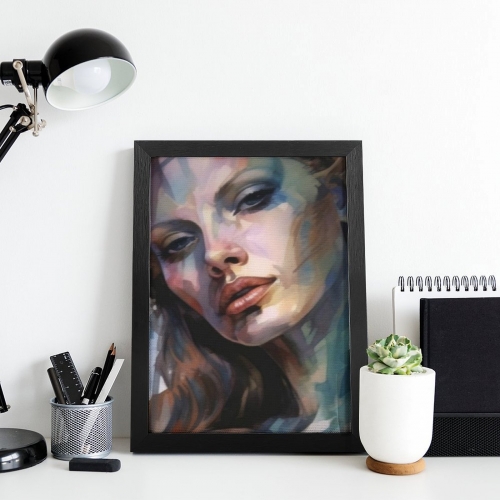Picture Frame Canvas Painting 12" × 16" - Vertical (Black)(Made in USA)