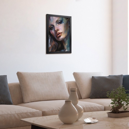 Picture Frame Canvas Painting 12" × 16" - Vertical (Black)(Made in USA)