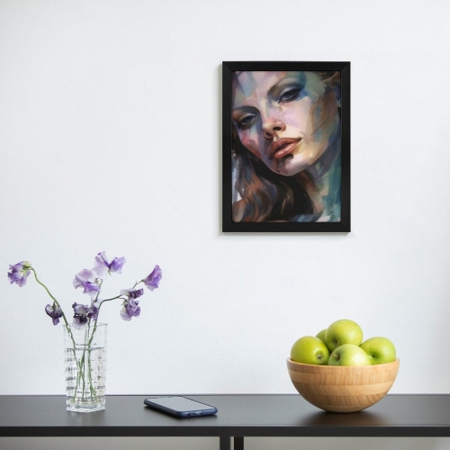 Picture Frame Canvas Painting 12" × 16" - Vertical (Black)(Made in USA)