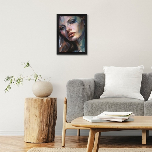 Picture Frame Canvas Painting 12" × 16" - Vertical (Black)(Made in USA)