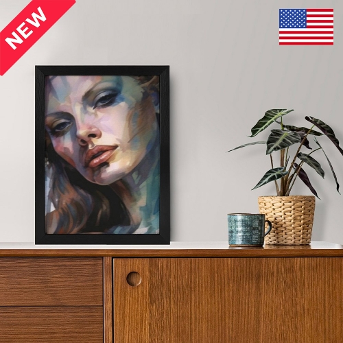 Picture Frame Canvas Painting 12" × 16" - Vertical (Black) | Ships from USA