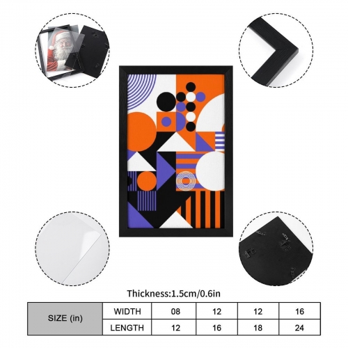 Picture Frame Canvas Painting 12" × 18" - Vertical (Black)(Made in USA)