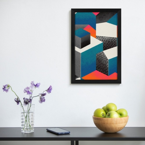 Picture Frame Canvas Painting 16" × 24" - Vertical (Black)(Made in USA)