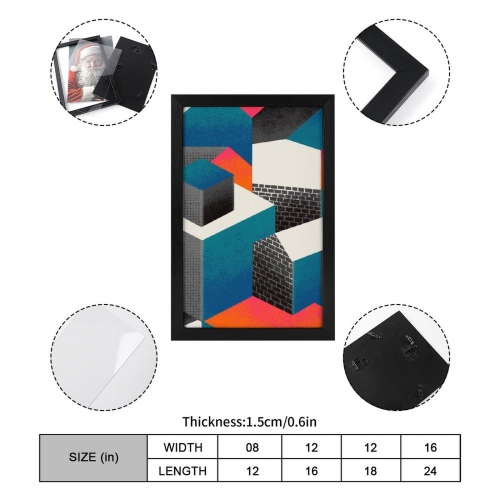 Picture Frame Canvas Painting 16" × 24" - Vertical (Black)(Made in USA)