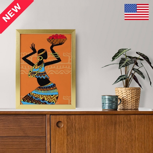 Picture Frame Canvas Painting 12" × 16" - Vertical (Golden) | Ships from USA