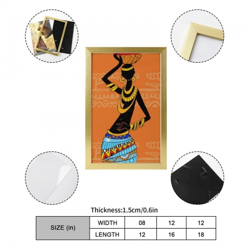 Picture Frame Canvas Painting 12" × 18" - Vertical (Golden)(Made in USA)