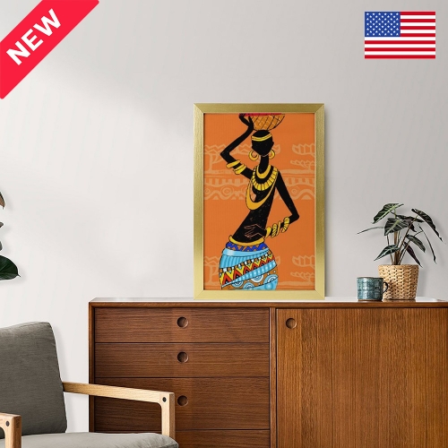 Picture Frame Canvas Painting 12" × 18" - Vertical (Golden) | Ships from USA