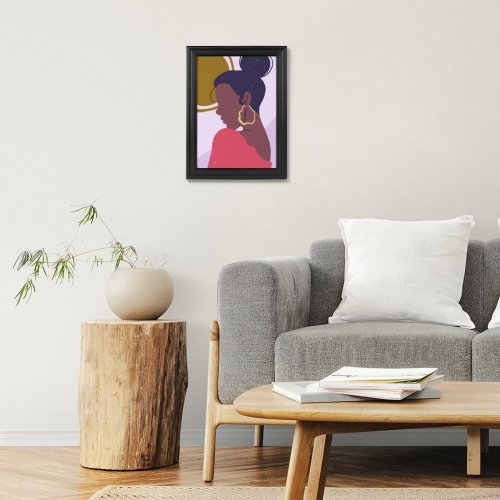 Custom Picture Frame Canvas Painting 12"×16" - Vertical (Black)(Made in USA)