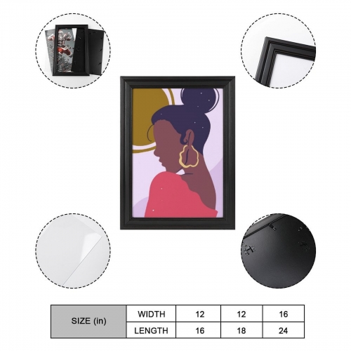 Custom Picture Frame Canvas Painting 12"×16" - Vertical (Black)(Made in USA)