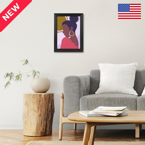 Custom Picture Frame Canvas Painting 12"×16" - Vertical (Black) | Ships from USA