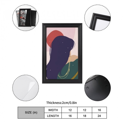 Custom Picture Frame Canvas Painting 12"×18" - Vertical (Black)(Made in USA)
