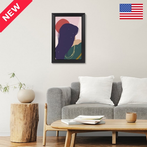 Custom Picture Frame Canvas Painting 12"×18" - Vertical (Black) | Ships from USA