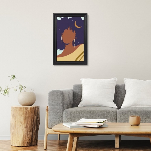 Custom Picture Frame Canvas Painting 16"×24" - Vertical (Black)(Made in USA)