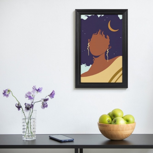 Custom Picture Frame Canvas Painting 16"×24" - Vertical (Black)(Made in USA)