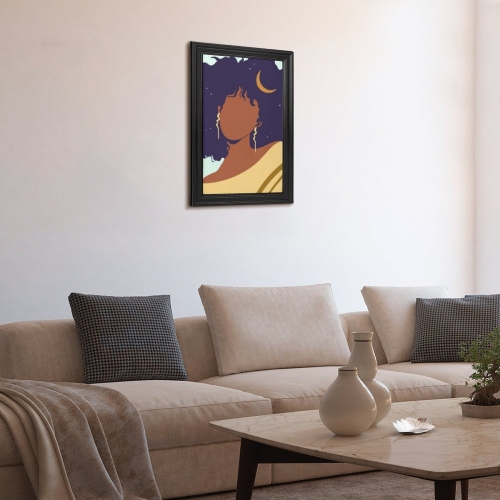 Custom Picture Frame Canvas Painting 16"×24" - Vertical (Black)(Made in USA)