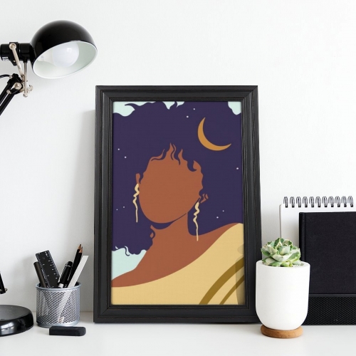 Custom Picture Frame Canvas Painting 16"×24" - Vertical (Black)(Made in USA)