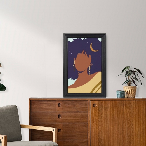 Custom Picture Frame Canvas Painting 16"×24" - Vertical (Black)(Made in USA)