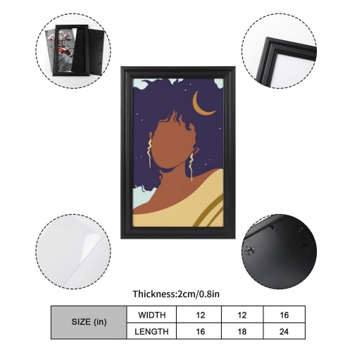 Custom Picture Frame Canvas Painting 16"×24" - Vertical (Black)(Made in USA)