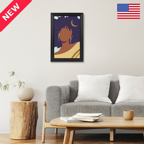 Custom Picture Frame Canvas Painting 16"×24" - Vertical (Black) | Ships from USA