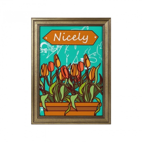 Custom Picture Frame Canvas Painting 12"×16" - Vertical (Golden)(Made in USA)