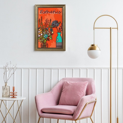 Custom Picture Frame Canvas Painting 12"×18" - Vertical (Golden)(Made in USA)