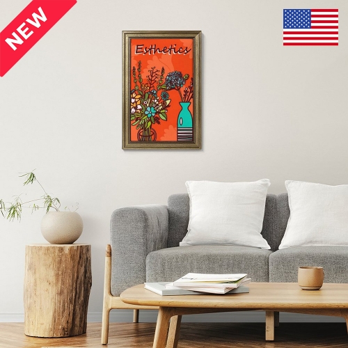 Custom Picture Frame Canvas Painting 12"×18" - Vertical (Golden) | Ships from USA