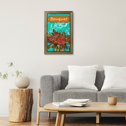 Custom Picture Frame Canvas Painting 16"×24" - Vertical (Golden)(Made in USA)