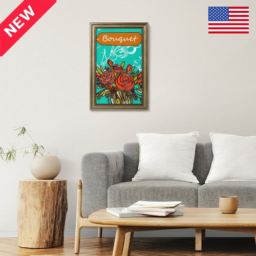 Custom Picture Frame Canvas Painting 16"×24" - Vertical (Golden) | Ships from USA