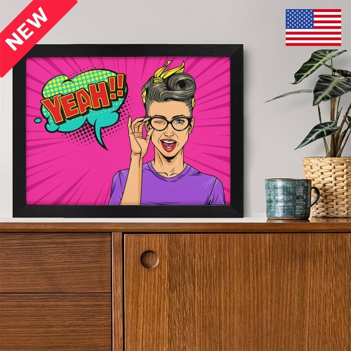 Picture Frame Canvas Painting 16"×12" - Horizontal (Black) | Ships from USA