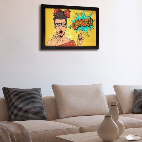 Picture Frame Canvas Painting 18"×12" - Horizontal (Black)(Made in USA)