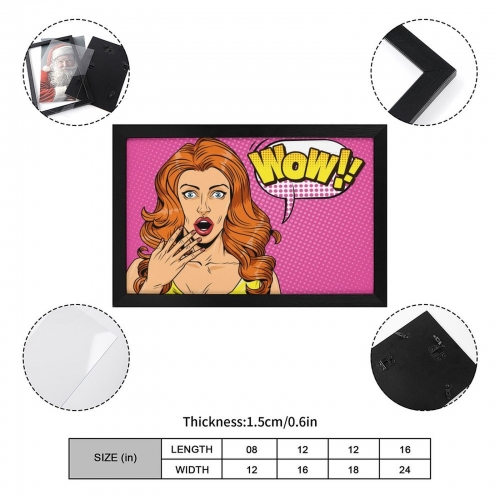 Picture Frame Canvas Painting 24"×16" - Horizontal (Black)(Made in USA)