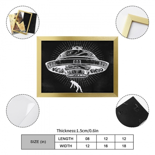 Picture Frame Canvas Painting 16"×12" - Horizontal (Golden)(Made in USA)